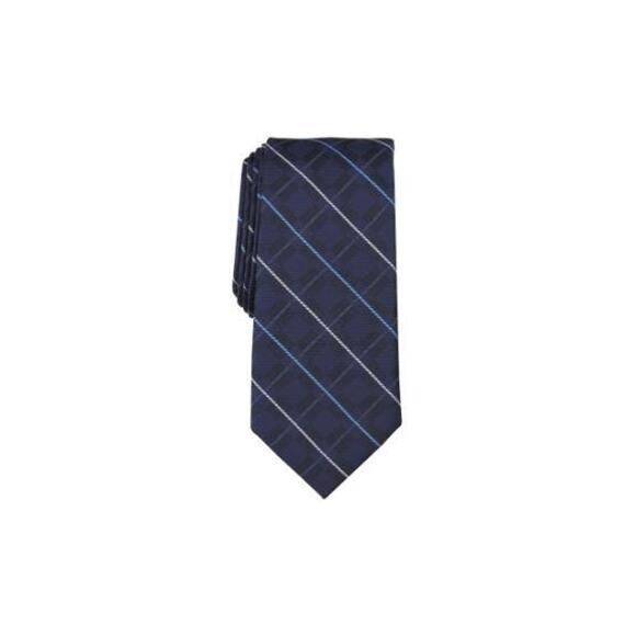 Alfani Men's Canfield Grid Tie, Created for Macy's - Navy 14683 - Picture 2 of 2